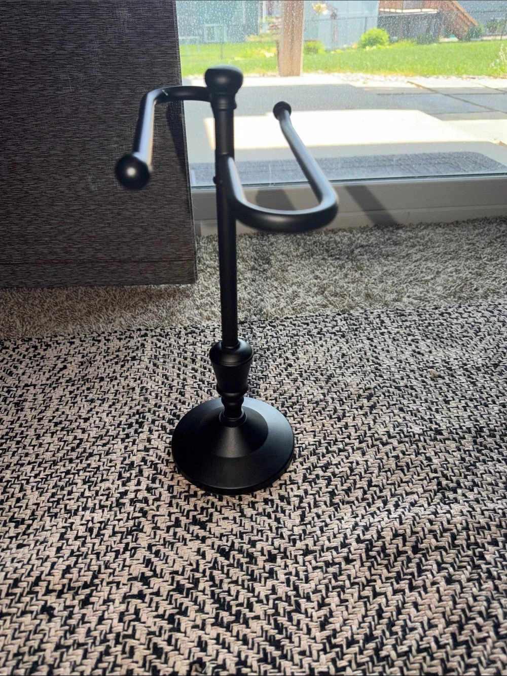 Black Metal Double Towel Stand - Larimore